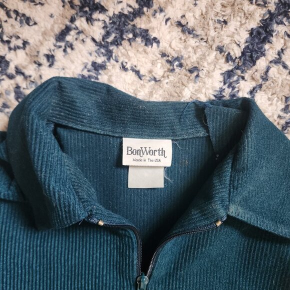 Vintage 90's Women's Bonworth Zip-up Longsleeves Green - Picture 4 of 5